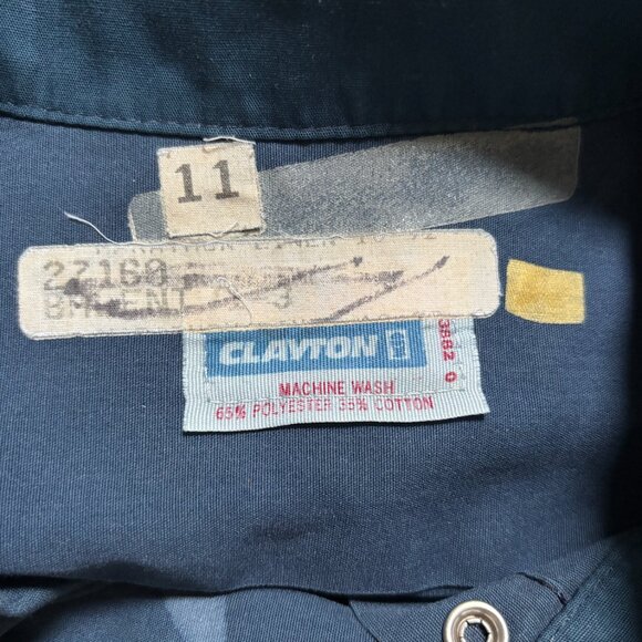 Navy Work Mechanics Chore Shirt with "Robert" patch on front. - Picture 5 of 15